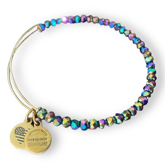 Sparkling Beaded Bangle Bracelet in Gold | Expandable | Infused with Energy ✨💖 - Picture 1 of 2